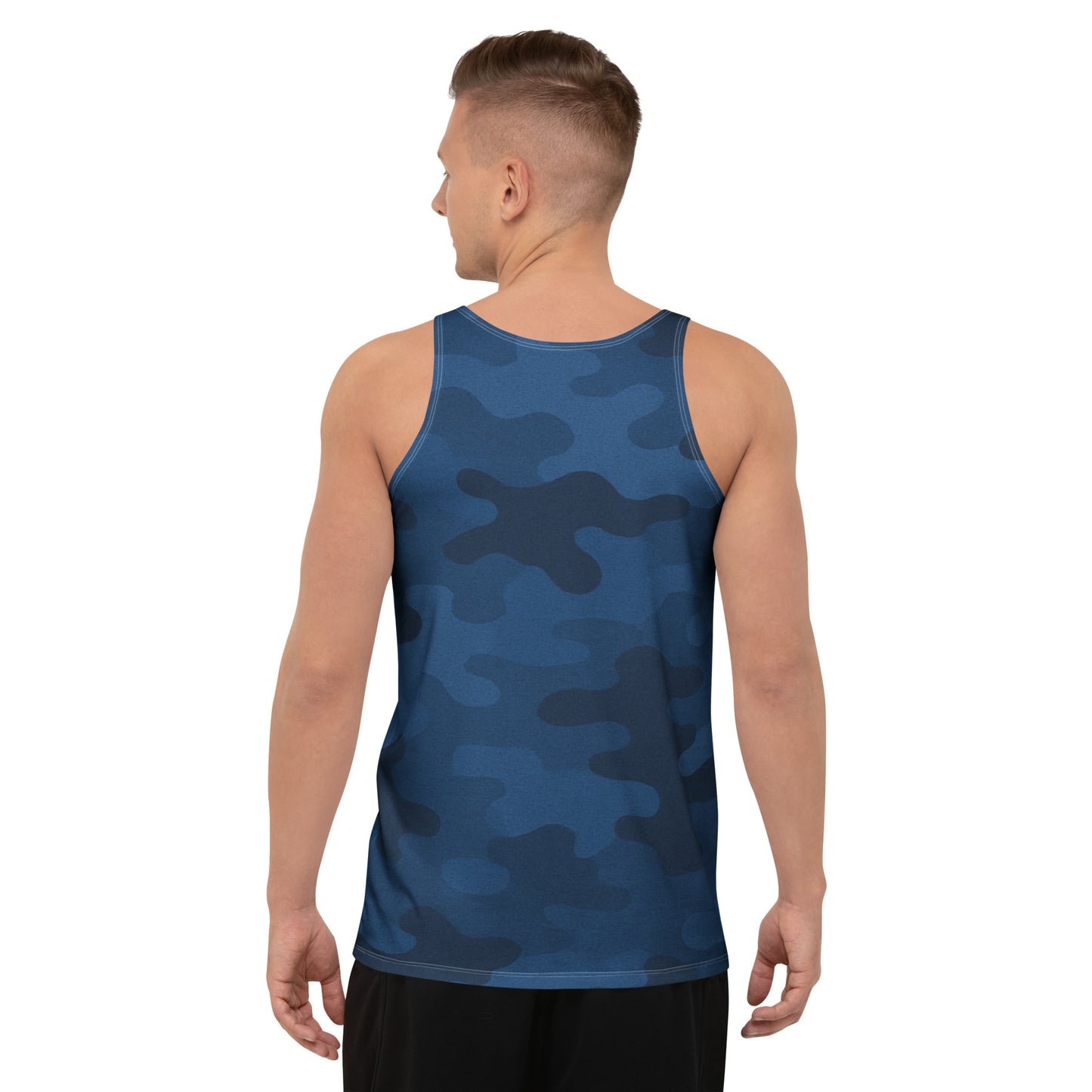 Navy Blue Camo Unisex Tank Top