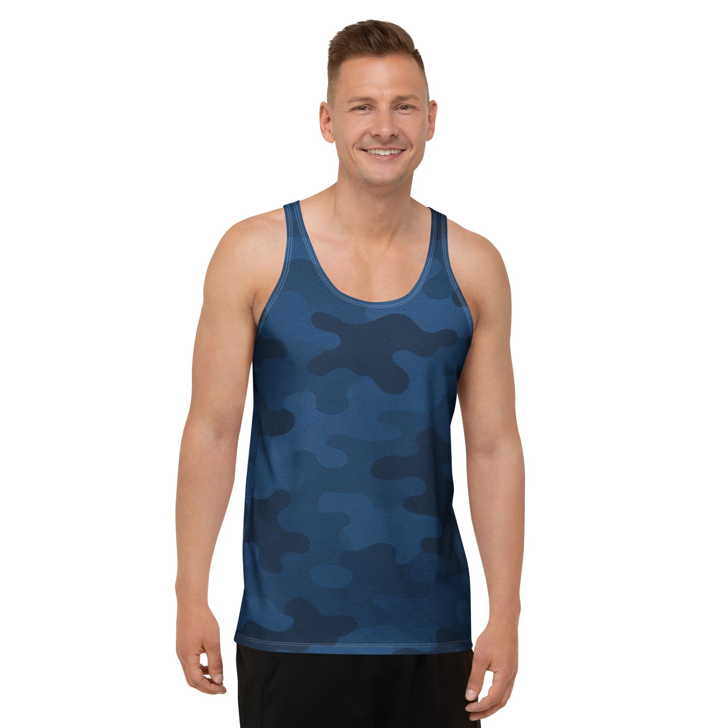 Navy Blue Camo Unisex Tank Top