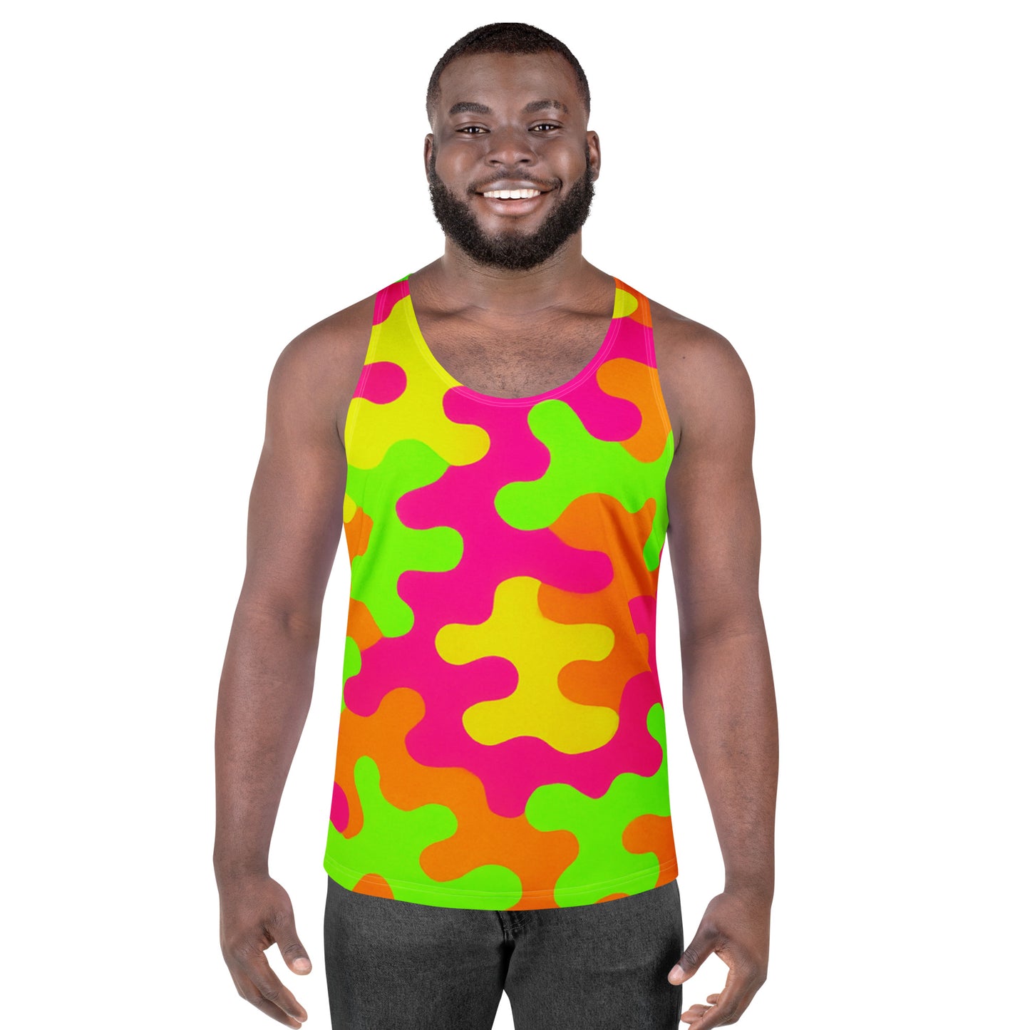 Neon Storm Camo Unisex Tank Top