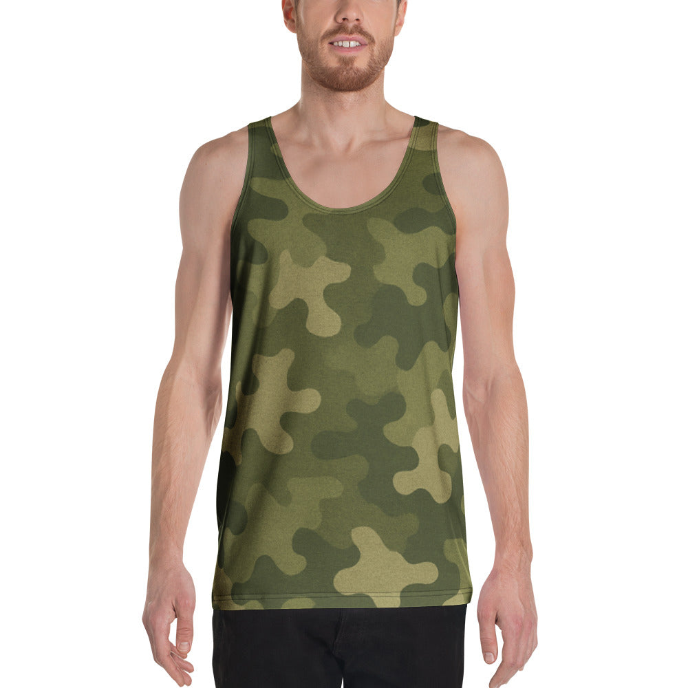 Olive Green Camo Unisex Tank Top