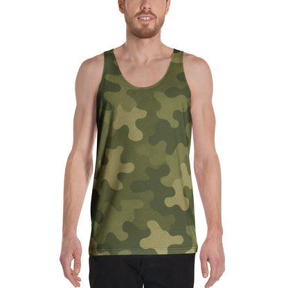 Olive Green Camo Unisex Tank Top