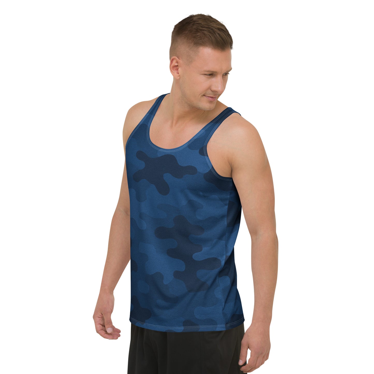 Navy Blue Camo Unisex Tank Top