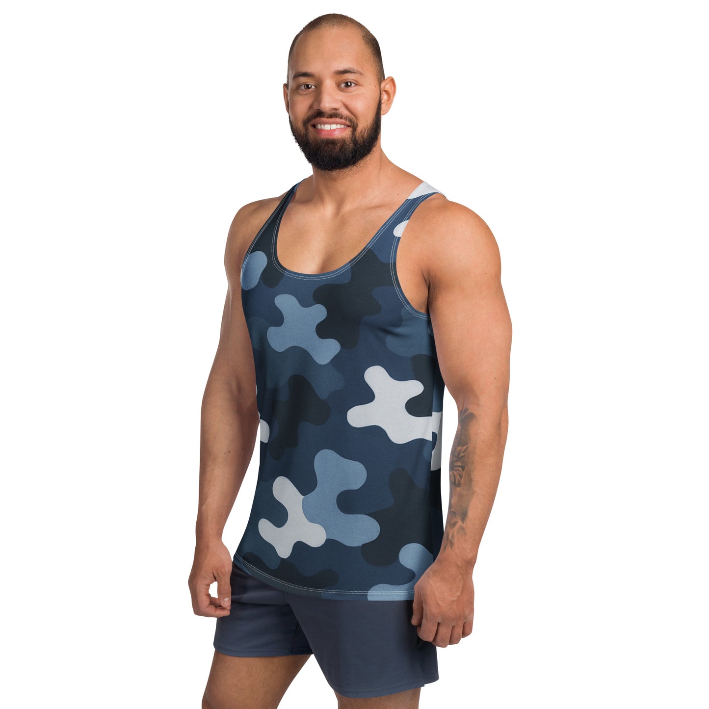 Navy Ocean Camo Unisex Tank Top