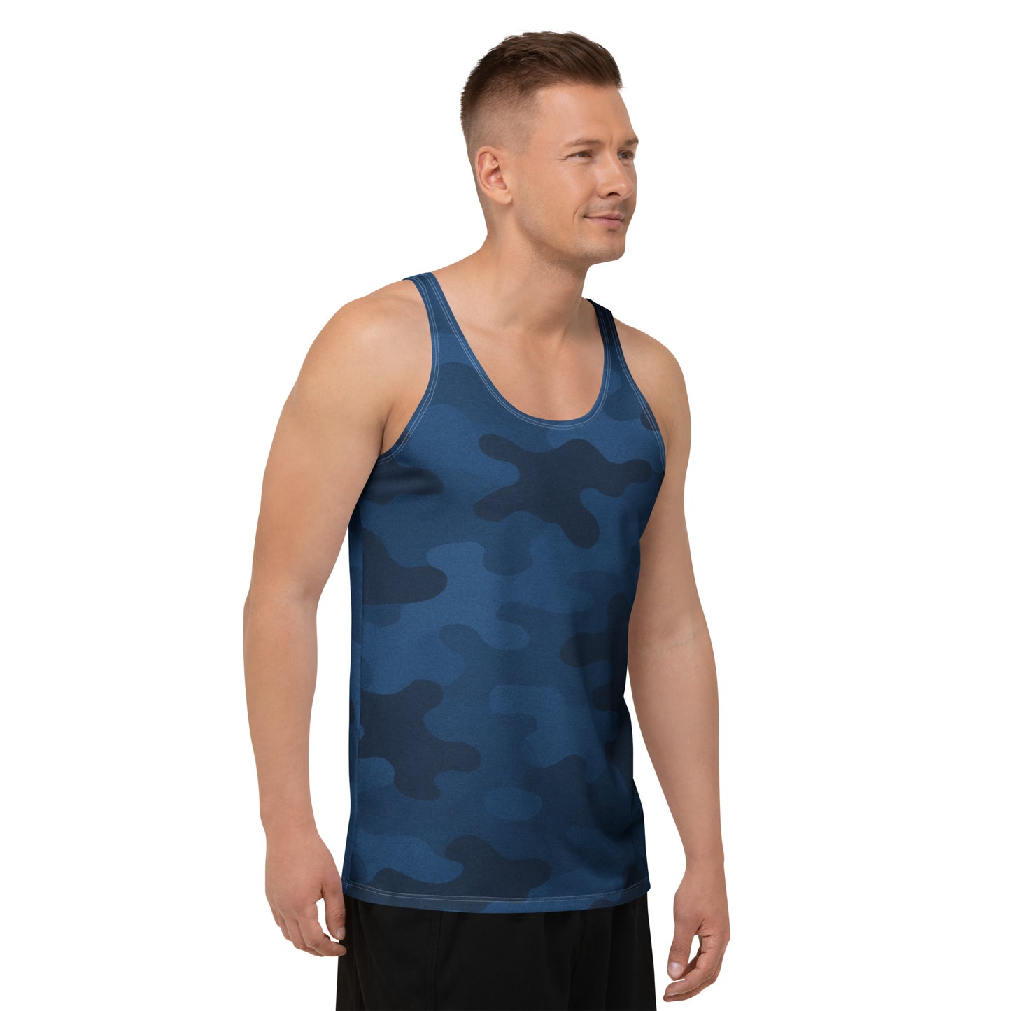 Navy Blue Camo Unisex Tank Top