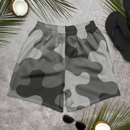 Gray Ash Camo All-Over Print Unisex Athletic Long Shorts