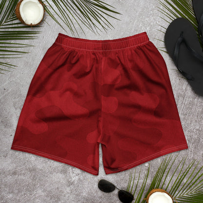 Red Cherry Camo All-Over Print Unisex Athletic Long Shorts