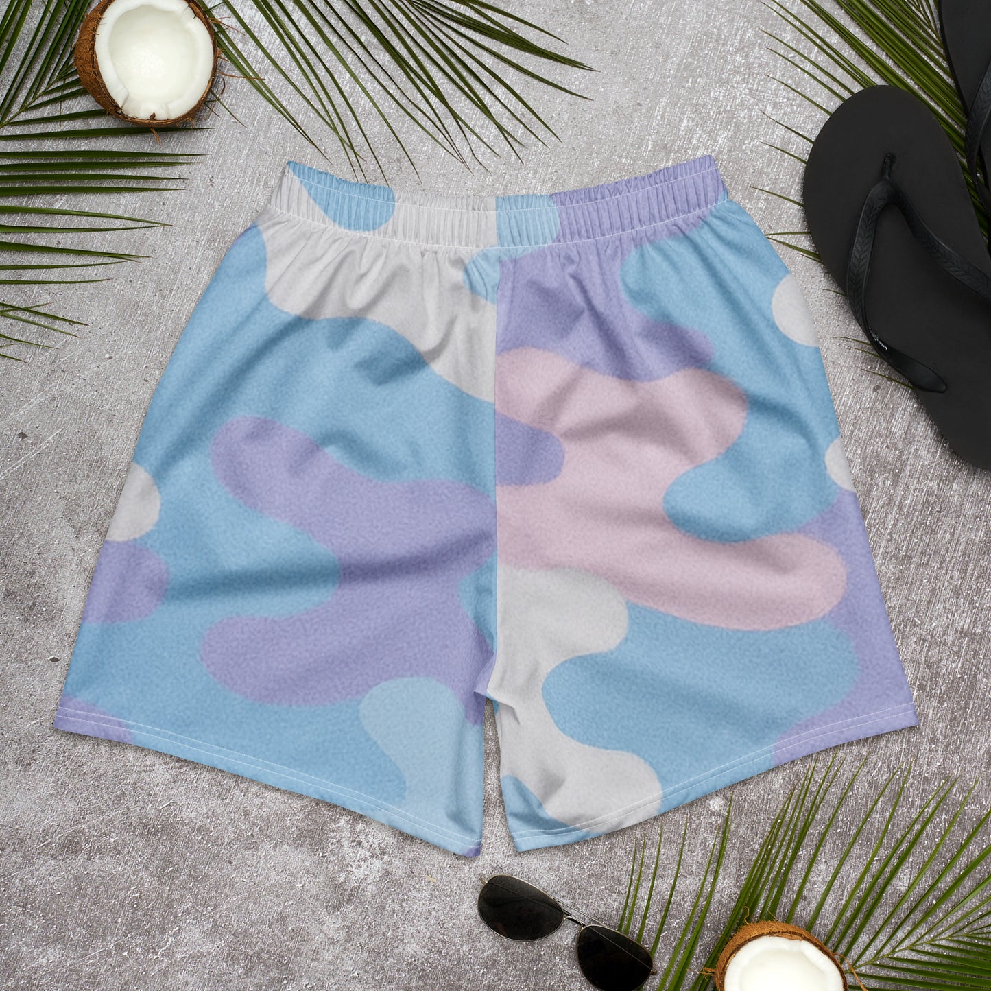 Sky Pastel Camo All-Over Print Unisex Athletic Long Shorts