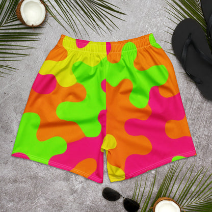Neon Storm Camo All-Over Print Unisex Athletic Long Shorts