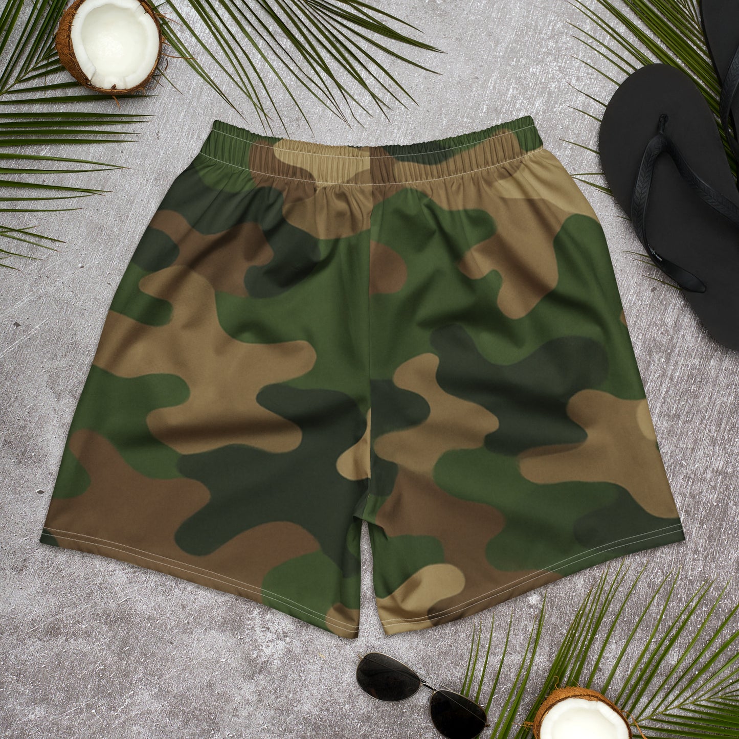 Woodland Style Camo All-Over Print Unisex Athletic Long Shorts