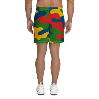 Elemental Color Camo All-Over Print Unisex Athletic Long Shorts