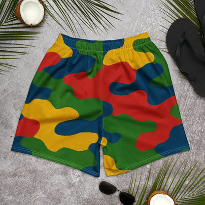 Elemental Color Camo All-Over Print Unisex Athletic Long Shorts
