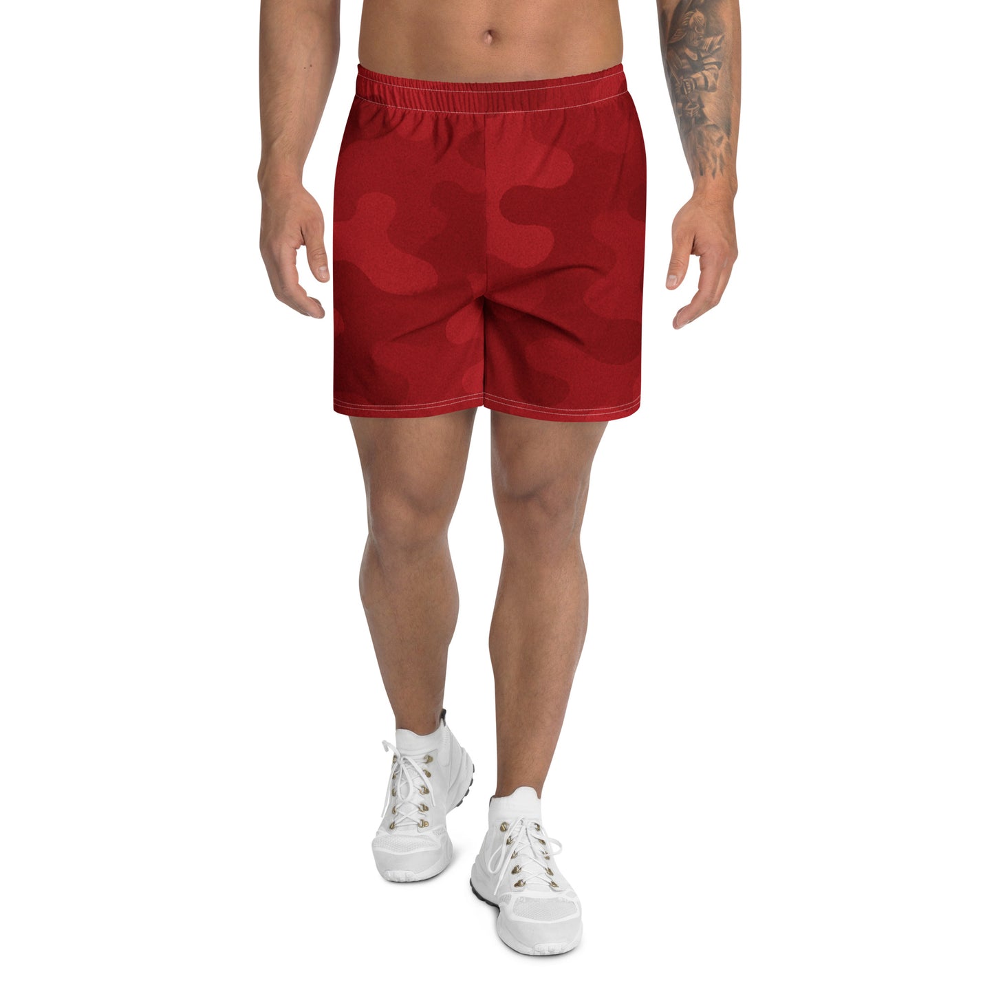 Red Cherry Camo All-Over Print Unisex Athletic Long Shorts