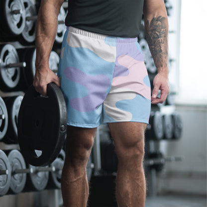 Sky Pastel Camo All-Over Print Unisex Athletic Long Shorts