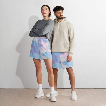 Sky Pastel Camo All-Over Print Unisex Athletic Long Shorts