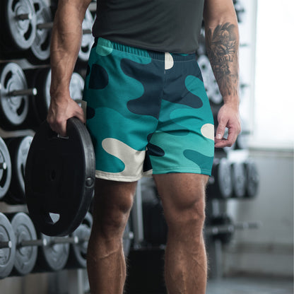 Aqua Shock Camo All-Over Print Unisex Athletic Long Shorts