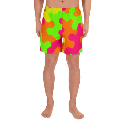 Neon Storm Camo All-Over Print Unisex Athletic Long Shorts