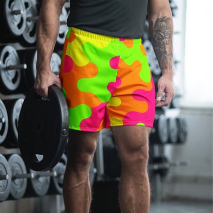 Neon Storm Camo All-Over Print Unisex Athletic Long Shorts