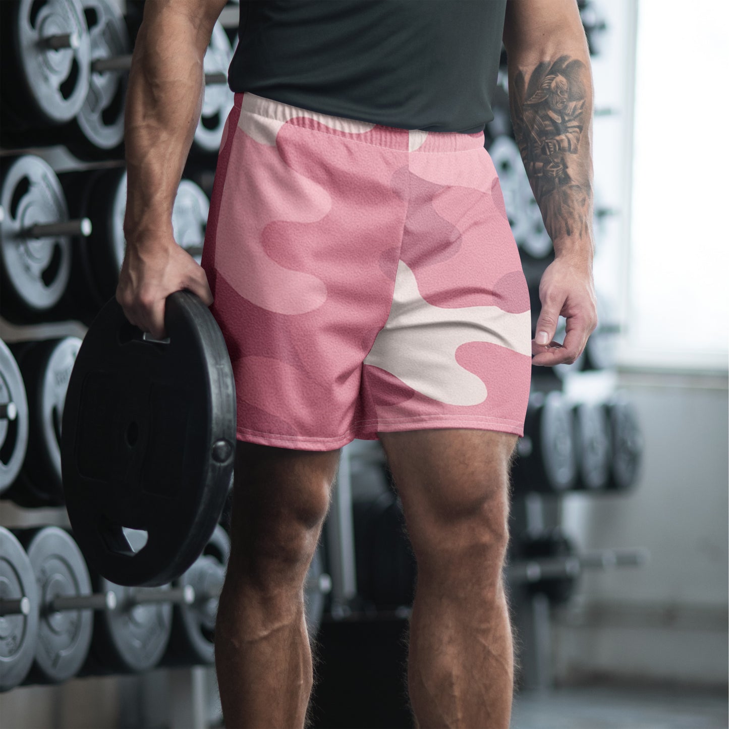 Pink Bloom Camo All-Over Print Unisex Athletic Long Shorts