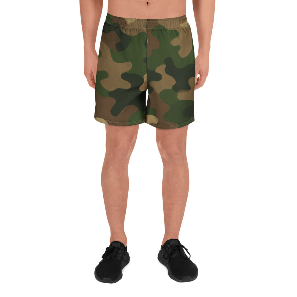 Woodland Style Camo All-Over Print Unisex Athletic Long Shorts