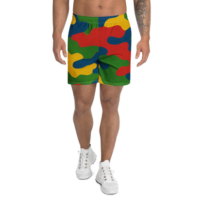 Elemental Color Camo All-Over Print Unisex Athletic Long Shorts