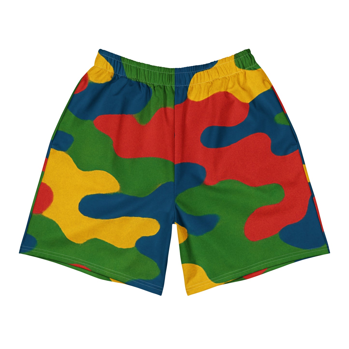 Elemental Color Camo All-Over Print Unisex Athletic Long Shorts