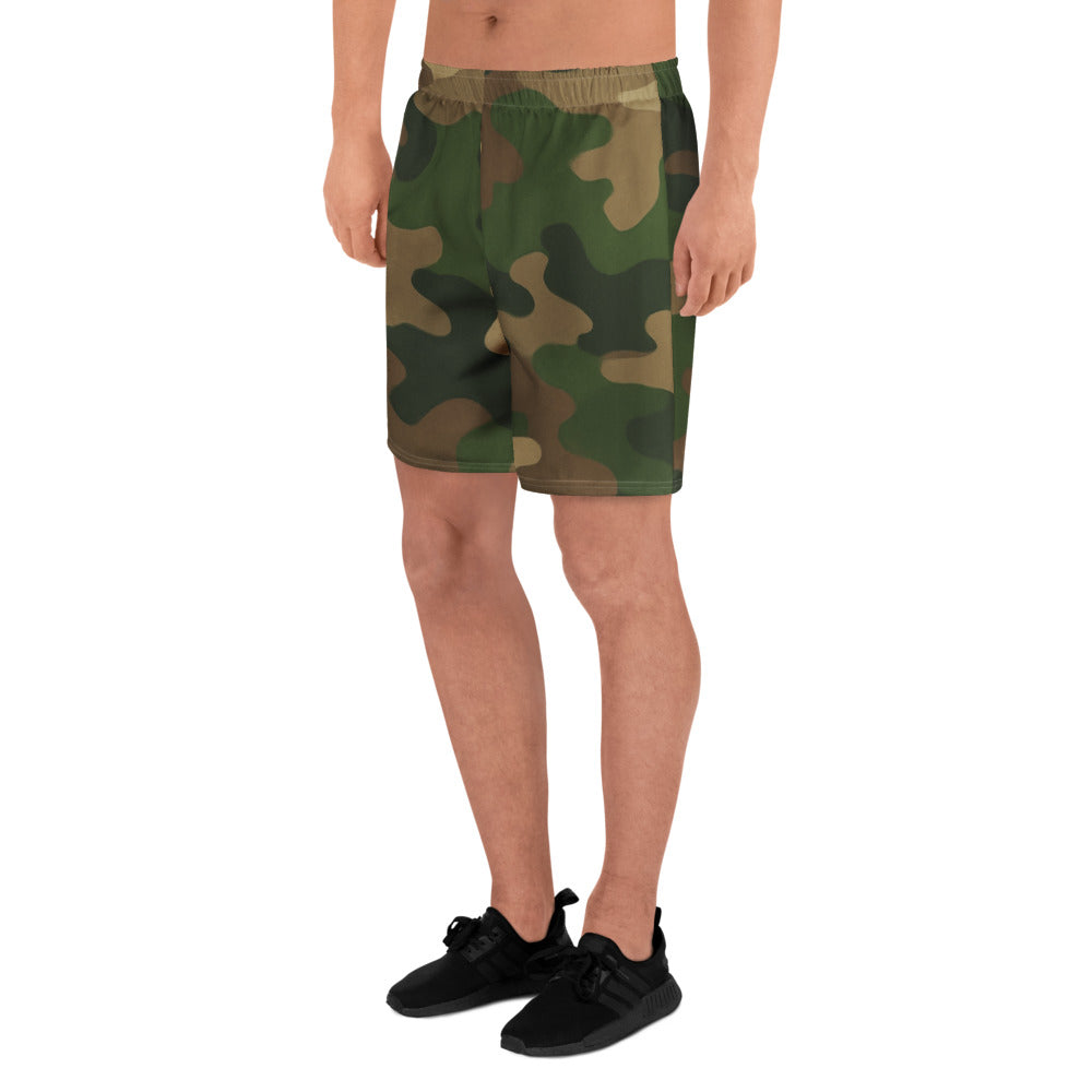 Woodland Style Camo All-Over Print Unisex Athletic Long Shorts