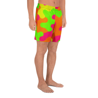 Neon Storm Camo All-Over Print Unisex Athletic Long Shorts