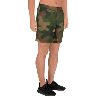 Woodland Style Camo All-Over Print Unisex Athletic Long Shorts