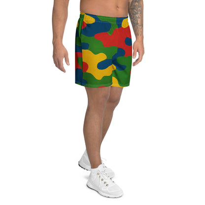 Elemental Color Camo All-Over Print Unisex Athletic Long Shorts